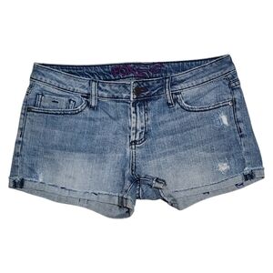 Fox Racing Womens (Juniors) Size 9 Distressed Denim Jean Shorts Raw Frayed Cuffs
